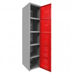 Locker metálico dual grande - 5 puertas rojo